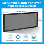 6 PCS Magnetic Vent Covers - 5.5"x12" Magnetic Air Vent Screen - for Floor/Wall/Ceiling Registers - Easy Install, Secure Fit - Durable(Fits Registers 5.5" to 6.5" Wx 12" to13" L)