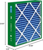 Filterbuy 24x25x5 Air Filter MERV 13 Optimal Smoke & Allergy Defense (3-Pack), Electrostatic Pleated HVAC AC Furnace Filters for Carrier FILXXCAR0024, Maytag & More (Actual Size: 23.63 x 24.69 x 4.25)