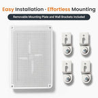 QILIPSU Waterproof Junction Box IP67 Outdoor Plastic Electrical Project Enclosure Weatherproof with Inner Door, Mounting Plate, Wall Brackets, Hinged Grey Cover 14.6"x10.6"x5.9" -D