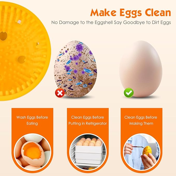 Egg Brush Cleaner, Egg Cleaner for Fresh Eggs, Cute Chick Shaped Egg Wash and Brush, Washing Egg Tool for Standard Sized Eggs (Purple)