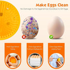 Egg Washer for Fresh Eggs, Silicone Egg Brush Cleaner, Egg Cleaner Scrubber for Fresh Eggs, Reusable Multipurpose Washing Egg Tool for Fruits and Vegetables(Brown)