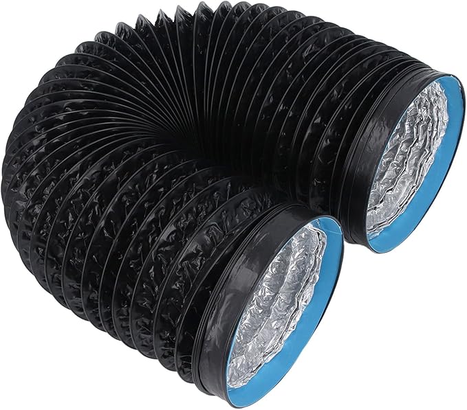 Dioche 7 Inch Conditioner 7in Dryer Vent Exhaust Duct Hose - Flexible Insulated Air Ducting, 6.56ft for HVAC Systems, Kitchens & Greenhouses - Durable PVC Aluminum Foil Design