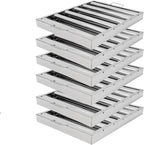 6Pcs 19.5W x 15.5H x 1.78TH Inch Commercial Hood Filters, 430 Stainless Steel 5 Grooves Hood Filters Restaurant Kitchen Exhaust Hoods for Grease Filter, Range Hood Baffle Filter