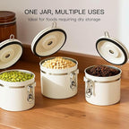 MEGAWISE Coffee Canister Stainless Steel – 1.2L Coffee Storage Container with CO₂ Release Valve & Date Tracker, Vacuum-Sealed Food Canister for Beans, Grounds, Tea, Sugar, Nuts