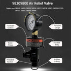High Flow Manual Air Relief Valve with Pressure Gauge Compatible with FNS, Clean and Clear, Quad DE, 2000 4000 Series Pool and Spa Filters Replacement for 98209800 and 98209803 Models
