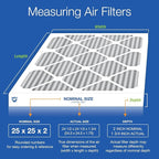 Nordic Pure 25x25x2 (Actual Size: 24 1/2 x 24 1/2 x 1 3/4) Furnace Air Filters MERV 10 Pleated Plus Carbon 3 Pack