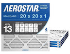 Aerostar 20x20x1 MERV 13 Air Filter, 4 Count, ACTUAL SIZE (19.75 x 19.75 x 0.75), HVAC, Air Conditioning & Furnace Filter for Allergies, Dust, Pet Dander & Smoke (MPR 1500 / FPR 10), Made in USA