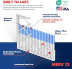 BNX TruFilter 14x18x1 Air Filter MERV 13 (6-Pack) - MADE IN USA - Electrostatic Pleated Air Conditioner HVAC AC Furnace Filters for Allergies, Pollen, Mold, Bacteria, Smoke, Allergen, MPR 1900 FPR 10