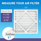 LotFancy 12x12x1 Air Filter MERV 11 6-Pack, Electrostatic Pleated AC Furnace Air Filter, Captures Dust, Smog & Pet Dander, Actual Size: 11.75"x11.75"x0.75"