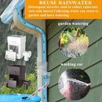 Rain Barrel Diverter Kit, Downspout Diverter Fits for 2x3 or 3x4 Inch Gutter Downspouts, Rainwater Collection System with Adjustable Valve and Filter - White