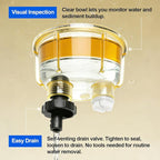 iFJF R12T Fuel Water Separator Marine Assembly - 10 Micron Diesel Engine Filter with 15 GPH Flow Rate - NPT ZG1/4-19 Ports 2 Fittings & 2 Plugs Replaces S3240 120AT 18-7987 for Boat Tractor Skid Steer