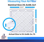 Filter King 25.5x66.5x1 Air Filter | 4-PACK | MERV 8 HVAC Pleated A/C Furnace Filters | MADE IN USA | Actual Size: 25.5 x 66.5 x .75"