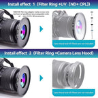 55mm Lens to 62mm Camera Lens Adapter,55mm to 62mm Filter Step-up Ring Adapter Ring,Compatible All 62mm Filter Accessory
