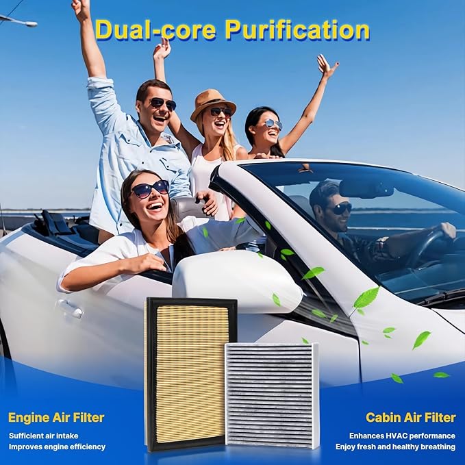 Cabin & Engine Air Filter Kit for 2012-2017 Camry 2.5L (Hybrid)