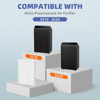 5510 5520 HEPA Air Purifier Filter Q Replacement for Winix 5510 5520 Plasmawave Air Purifier H13 True HEPA Carbon Filter,# 1712-0123-00,1 Set