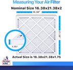 Filter King 16.38x21.38x2 Air Filter | 6-PACK | MERV 8 HVAC Pleated A/C Furnace Filters | MADE IN USA | Actual Size: 16.38 x 21.38 x 1.75"