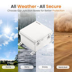 QILIPSU Waterproof Junction Box IP67 Outdoor Plastic Electrical Project Enclosure Weatherproof with Mounting Plate, Wall Brackets, Hinged Grey Cover 5.9"x5.9"x3.5"