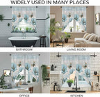 Spring Floral Swag Valances for Windows, Vintage Tulips Flower Butterfly Retro Wood Blue Rod Pocket Kitchen Curtains Valance, Small Window Curtains Swag for Cafe Living Room, 2 Panels, 28x36 inch