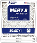 Filter King 20x27x1 Air Filter | 4-PACK | Carbon MERV 8 HVAC Pleated A/C Furnace Filters | MADE IN USA | Actual Size: 20 x 27 x .75"