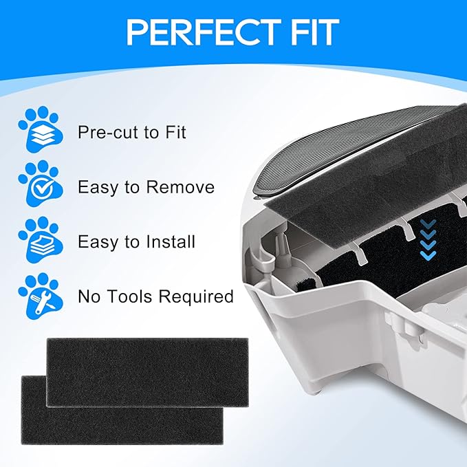 12 Pack Carbon Filters Compatible with Litter-Robot 3, Activated Carbon Litter Box Filter Compatible with Litter-Robot 3 Self Cleaning Cat Litter Box Filters, Accessories Replacement