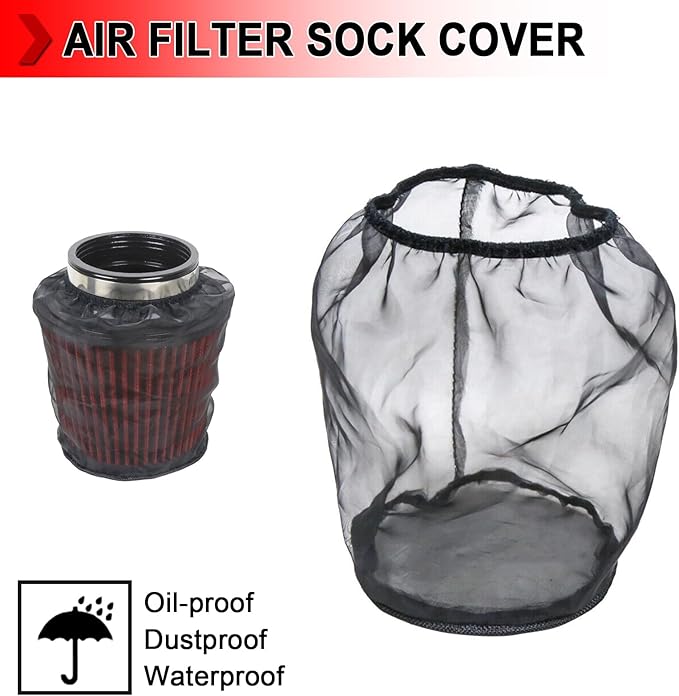 Universal Air Filter Cover, Air Filter Wrap for Motorcycle Car Air Intake Filter Protective Cover Dustproof Waterproof Universal Accessories (Filter S), Pack of 6