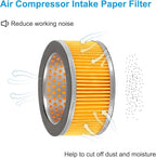 PATIKIL 4.2 x 2 Inch Air Compressor Intake Paper Filter 8 Pack Piston Type Air Filter Elements Replacement for Blowers Generators Filter Particles to Reduce Noise, Yellow