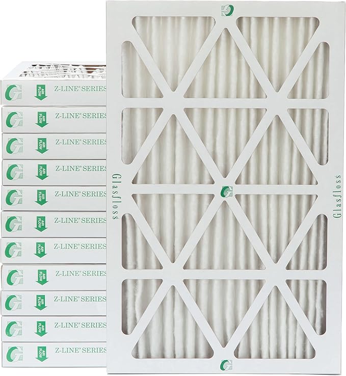 Glasfloss ZL 16x25x2 MERV 13 (FPR 10) 2" Inch Air Filters for AC and Furnace. Case of 12. Actual Size: 15-1/2 x 24-1/2 x 1-3/4