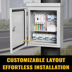 Steel Electrical Box, 16"x12"x8" Steel Enclosure, IP67 Waterproof & Rust-Resistant, Outdoor/Indoor Electrical Junction Box with Mounting Plate for Wall/Pole Mount