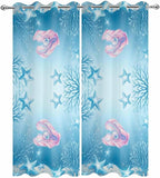 Ocean Shell Outdoor Curtains for Patio Corals Starfish Summer Marine Waterproof Outside Curtains with Grommet Top Weatherproof Curtain for Cabana Pergola Gazebo, 2 Pack, 54" W x 108" L