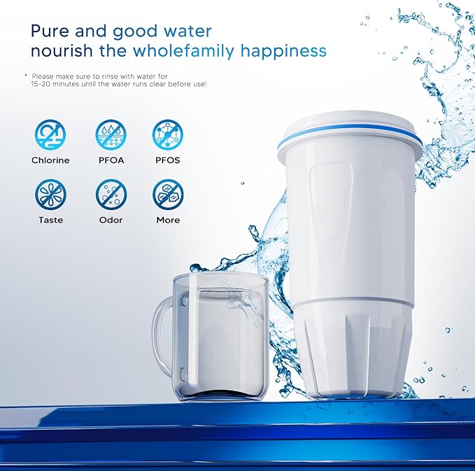 BOGDA 9 Pack Water Filter Replacement, 5-Stage Compatible with Zero Pitcher and Dispenser, Fit for ZR-001, ZR-017, ZR-004, etc.