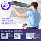 BNX TruFilter 16x20x2 Air Filter MERV 8 (4-Pack) - MADE IN USA – Dust & Pet Defense Electrostatic Pleated Air Conditioner HVAC AC Furnace Filters for Dust, Pet, Mold, Pollen MPR 600 – 700 & FPR 5