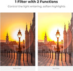 K&F CONCEPT 82mm Black Diffusion Mist 1/4 Effect & Variable ND2-400 (1-9 Stops) ND Lens Filter 2 in 1, Putter Adjust Multi-Function Filter for Camera Lens with 28 Multi-Coated (Nano-X Series)