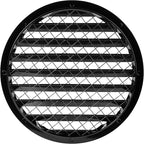Repa Market 8" Inch Scratch Resistant Black Soffit Air Vent Cover - Aluminum Louvered Round Gable Vent with Mesh Screen - Exhaust/Intake Ventilation Grill for House - Outdoor Metal Duct Grate