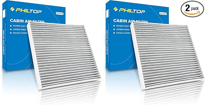 PHILTOP Premium Cabin Air Filter,Replacement for CF10134,Accord,Ridgeline,Civic,Pilot,Odyssey,CR-V,Passport,Crosstour,MDX,RDX,TSX,TL,RL,ILX,RLX,TLX,ZDX,Includes Activated Carbon,(Pack of 2)