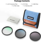 NEEWER 49mm UV CPL ND Lens Filter Kit, UV Protection + Circular Polarizing + Neutral Density (ND8) Camera Lens Filter Set with Multicoated Optical Glass, Slim Frame & Upgraded Foldable Storage Case