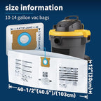 10 Pack Shop Vac 10-14 Gallon Vaccum Bags, ALYYDBG Type F 90662 9066200 9066233, Type I 90672 9067200, 9067211 Filter Bags