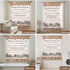 Farmhouse Sheer Curtains 84 Inch Length Country Star Barn Berry Brown Wood Plank Chiffon Curtain for Bedroom Living Room Light Filtering Rod Pocket Window Treatments Voile Curtains Drapes for Dining