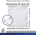 Filter King 19.75x21.5x1 Air Filter | 4-PACK | Carbon MERV 8 HVAC Pleated A/C Furnace Filters | MADE IN USA | Actual Size: 19.75 x 21.5 x .75"