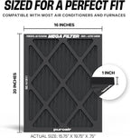 PuroAir MegaFilter - 16x20x1 Air Filter MERV 13 Activated CarbonTech Defense - Heavy Duty 3 Layer Furnace Filters Allergens, Pollen, Dust, Pet Dander, Smoke, Odors - HVAC Air Filter 16x20x1 (1-Pack)