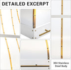 CHETTO C Stainless Steel Range Hood Cover with 4-Speed Vent Hood Insert Custom Handcrafted Metal Kitchen Fan with Towel Rack LED Light 60"W x27"D x18"H White Island Mount