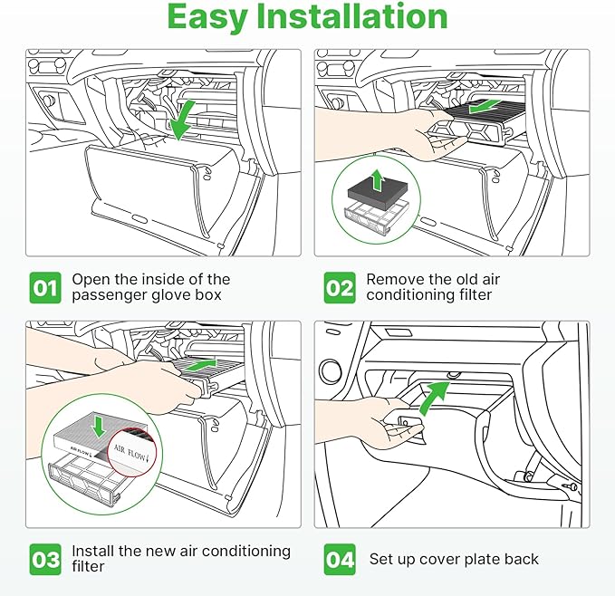 Engine+Cabin Air Filters Set Fit for 2011-2016 Chrysler Town & Country, 2011-2020 Dodge Grand Caravan, 2012-2015 Ram C/V, 2011-2014 Volkswagen Routan Replacement Accessories CF10743 CA11050