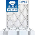 16x25x1 Air Filter MERV 8 (5-Pack) TRION Air Bear Pleated HVAC Air Filters Replacement (Actual Size: 15.50 x 24.50 x 0.75 Inches)