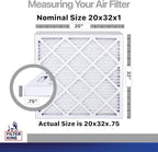 Filter King 20x32x1 Air Filter | 4-PACK | Carbon MERV 8 HVAC Pleated A/C Furnace Filters | MADE IN USA | Actual Size: 20 x 32 x .75"