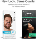 Intake Breathing Magnetic Nasal Strips Starter Kit (15 Count, Black) - Boost Oxygen Intake, Reduce Snoring, Improve Sleep Quality - Sweat Resistant, Nasal Strips - Extra Strength Snoring Solution