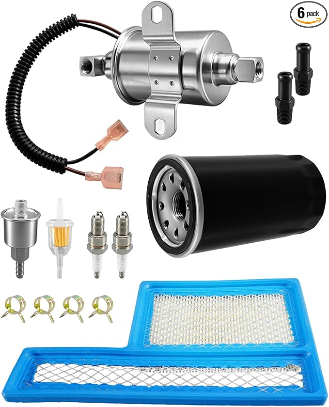 Tune Up Kit 122-0836 Oil Filter E11015 Electric Fuel Pump Fit for Onan RV QG Generators HGJAA HGJAB HGJAC Marquis Gold/RV QG Models Marquis Platinum QG EFI Engines, with 140-3116 Air Filter