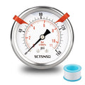 0 to 160 Psi Pressure Gauge, Glycerin Liquid Filled, 2.5 inch Dial, 1/4" NPT Back Mount, Stainless Steel Case, for Air Compressor, Well Pump, Water, RV, Tire, CO2, Pipe, Gas, Pressure Test