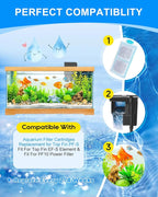 6 Pack Filter Cartridge Compatible with Top Fin PF-S Filter Cartridge, Upgraded PF-S Fish Tank Filters Compatible with Top Fin PF10 Power Filters, Activated Carbon & Zeolite for Clean Water