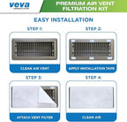VEVA Premium Air Vent Filters for Home & AC - 72"" x 16"" Electrostatic Media Kit with 120"" Installation Tape - Versatile Customizable Vent Filter Roll for Allergies (30+ Filters per Roll)
