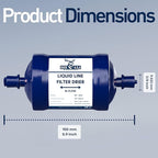 Buck Bi-Flow Refrigerant Liquid Line Filter Drier 3/8" ODF Sweat BFK-083S - Compatible with CFC, HCFC, HFC - Ideal for Heat Pump & Straight Cool Air Conditioners (1-5 Tons)