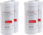LiquaGen Activated Alumina + Carbon + KDF-55 Replacement Water Filter Cartridge – Helps Manage Fluoride, Chlorine & Taste, Refillable 2.5" x 10", 2.5" x 20", 4.5" x 10", 4.5" x 20" (4, 4.5" x 10")
